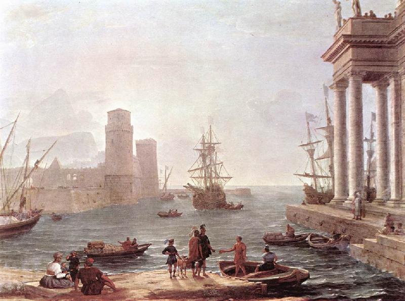 Port Scene with the Departure of Ulysses from the Land of the Feaci fdg, Claude Lorrain